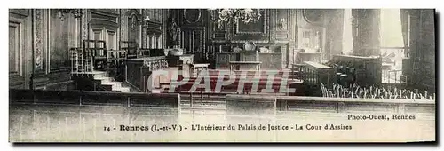 Cartes postales Rennes L Interieur du Palais de Justice La Cour d Assises