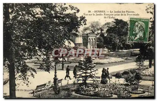 Ansichtskarte AK Rennes Le Jardin des Plantes Vue sur le jardin francais prise de la promenade de l enfer