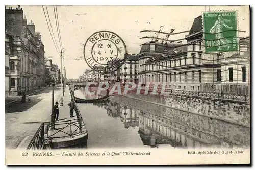 Cartes postales Rennes Faculte des Sciences et le Quai Chateaubriand