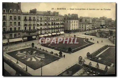 Ansichtskarte AK Rennes Quai Lamartine et Jardin sur la Vilaine