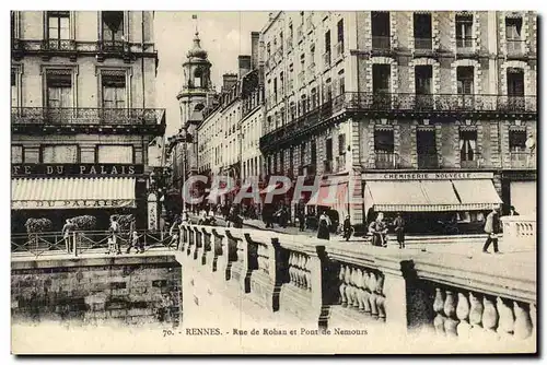 Cartes postales Rennes Rue de Rohan et Pont de Nemours