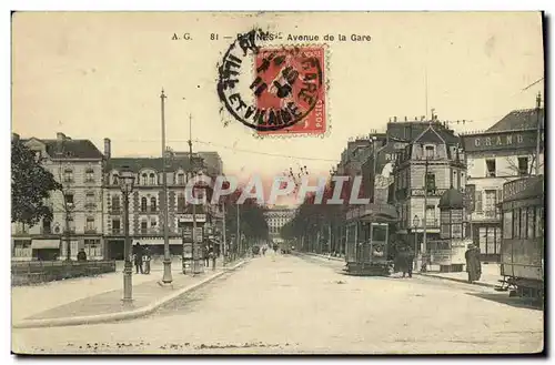 Cartes postales Rennes Avenue de la Gare Tramways