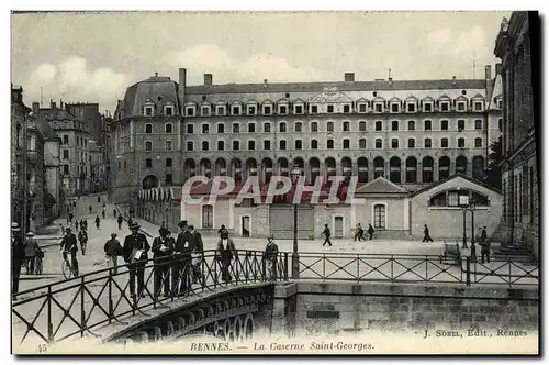 Ansichtskarte AK Rennes La Caserne Saint Georges Militaria