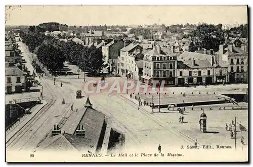 Ansichtskarte AK Rennes Le Mail et la Place de la Mission