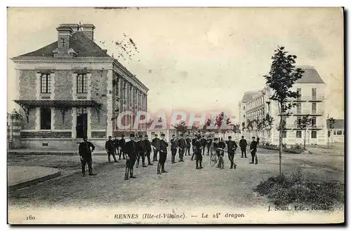Cartes postales Rennes Le 24eme Dragon Militaria