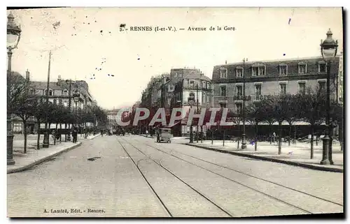 Cartes postales Rennes Avenue de la Gare