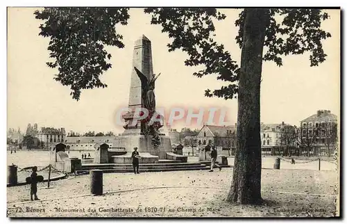 Ansichtskarte AK Rennes Monument des Combattants de 1870 1871 au Champ de Mars Militaria