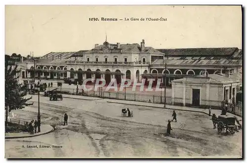 Ansichtskarte AK Rennes La Gare de l Ouest Etat