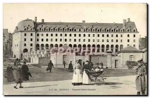 Cartes postales Rennes Caserne Saint Georges Militaria