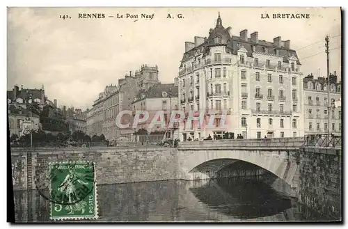 Ansichtskarte AK Rennes Le Pont Neuf