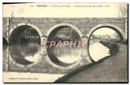 Cartes postales Rennes La Vilaine a Saint Cyr Au fond Panorama de la Ville