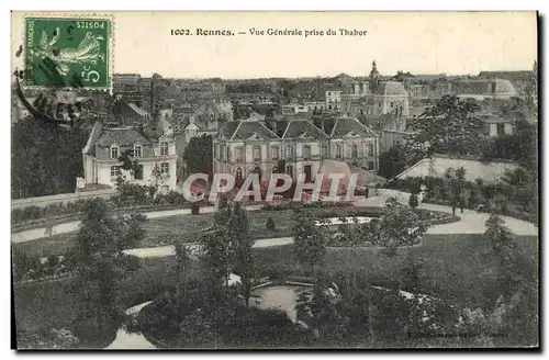 Cartes postales Rennes Vue Generale Prise du Thabor