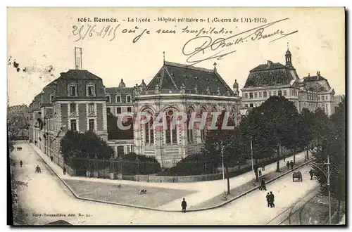 Cartes postales Rennes Hopital Millitaire numero 1 Militaria Lycee