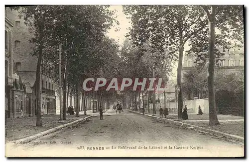 Ansichtskarte AK Rennes Le boulevard de la liberte et la caserne KErgus