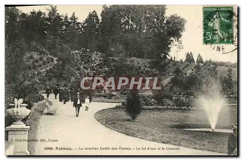 Cartes postales Rennes Le nouveau jardin des plantes Le jet d eau et la cascade