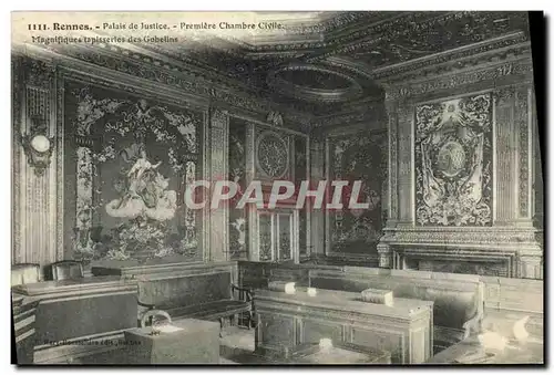 Cartes postales Rennes Palais de Justice Premiere chambre civile Magnifiques tapisseries des Gobelins