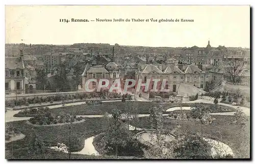 Ansichtskarte AK Rennes Nouveau Jardin du Thabor et Vue Generale de Rennes