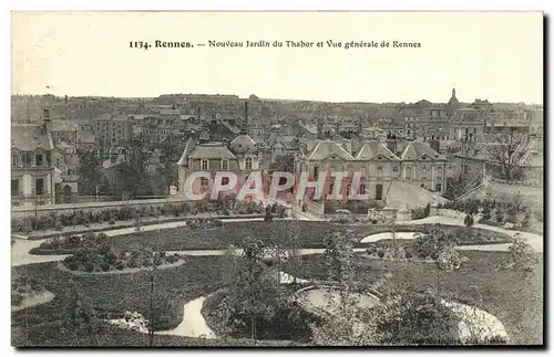 Cartes postales Rennes Nouveau Jardin du Thabor et Vue Generale de Rennes