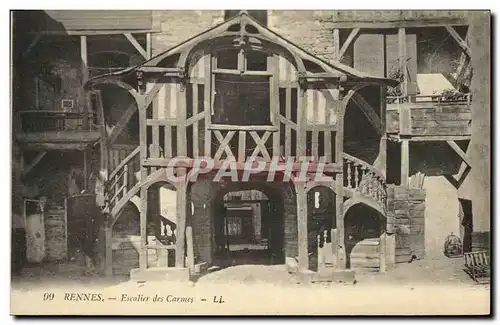 Cartes postales Rennes Escalier des Carmes