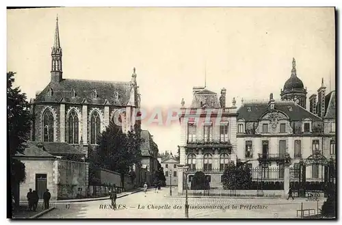 Cartes postales Rennes Chapelle des missionnaires et la Prefecture