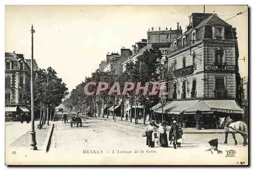 Ansichtskarte AK Rennes L Avenue de la Gare Morvan dit La Rose