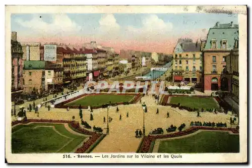 Cartes postales Rennes Les Jardins Sur La Vilaine et les Quais