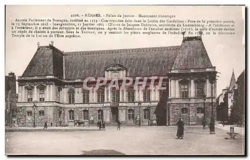 Ansichtskarte AK Rennes Palais de Justice Monument Historique