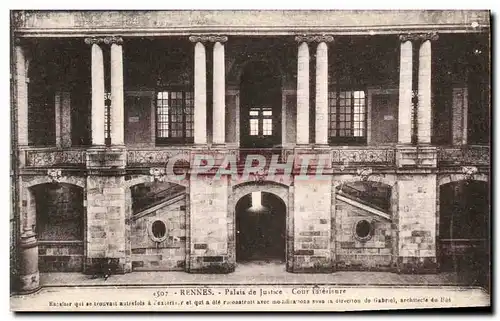 Cartes postales Rennes Palais de Justice Cour interieure