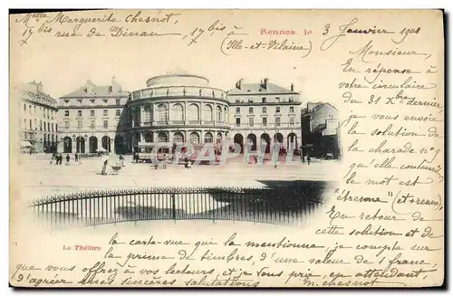 Cartes postales Rennes Le theatre carte precurseur