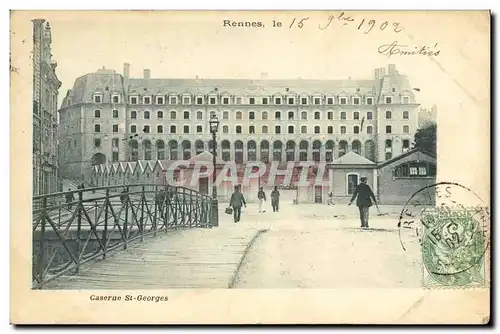 Cartes postales Rennes le Caserne St Georges Militaria carte precurseur