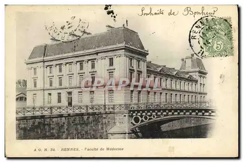 Cartes postales Rennes Facuite de Medecine carte precurseur