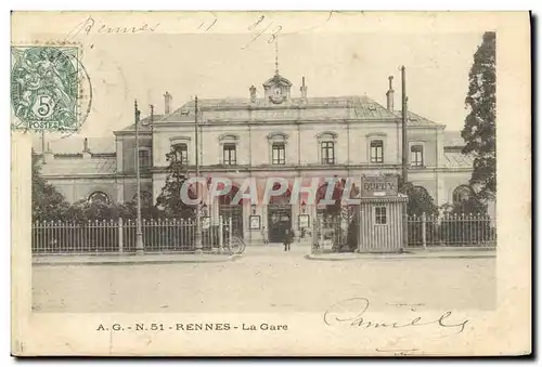 Cartes postales Rennes La Gare carte precurseur