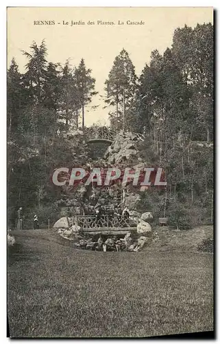 Ansichtskarte AK Rennes Le Jardin des Plantes La Cascade