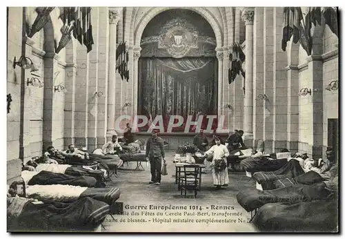 Ansichtskarte AK Rennes La salle des fetes du cerlce Paul Bert Hopital militaire militaria