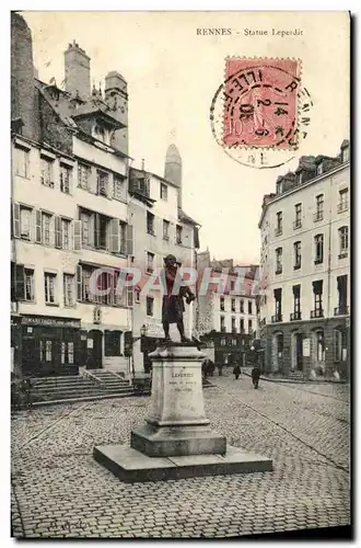 Cartes postales Rennes Statue Leperdit