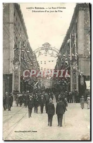 Cartes postales Rennes La Rue D Estrees Decorations d un jour de fete