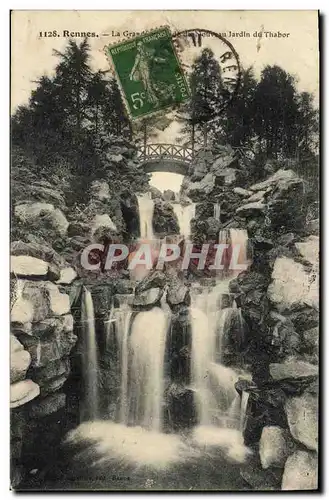 Cartes postales Rennes La grande cascade du nouveau jardin de Thabor