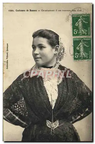 Cartes postales Rennes Costume Folklore Coiffe