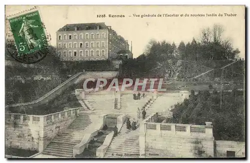 Cartes postales Rennes Vue Generale de L Escalier et du Nouveau Jardin du Thabor