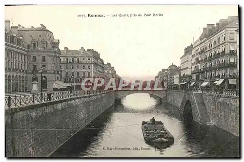 Ansichtskarte AK Rennes Les Quais Pris du Pont Berlin Peniche