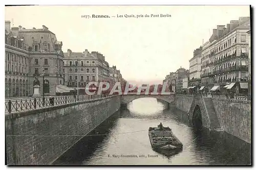 Cartes postales Rennes Les Quais Pris du Pont Berlin Peniche
