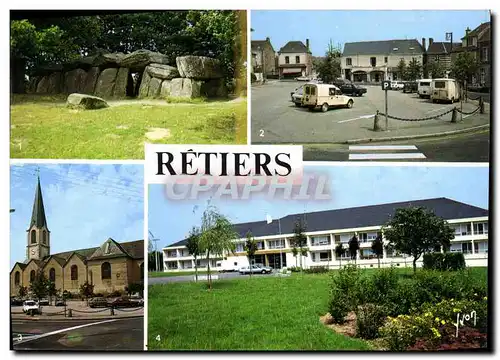 Cartes postales moderne Retiers La Roche au Fees La place L eglise Foyer des personnes agees