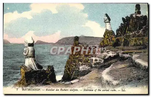 Cartes postales Rotheneuf Escalier Des Rochers Sculptes