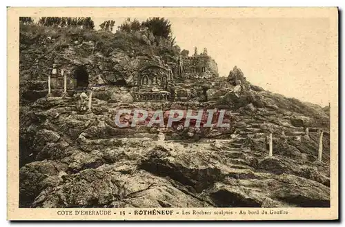 Cartes postales Rotheneuf Les Rochers Sculptes Au bord du gouffre