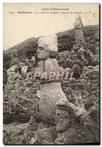 Ansichtskarte AK Rotheneuf Les Rochers Sculptes Jeanne du Minihic