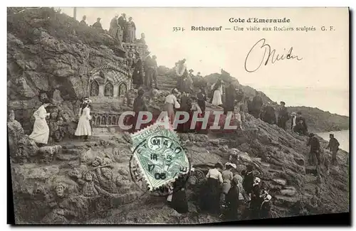 Cartes postales Rotheneuf Une Visite aux Rochers Sculptes La Grotte