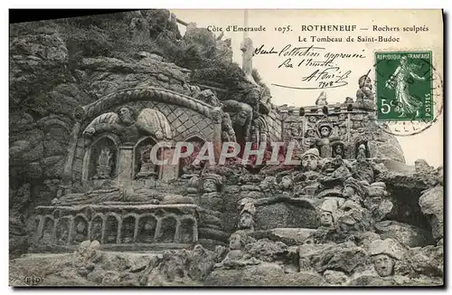 Cartes postales Rotheneuf Rochers Sculptes le tombeau de Saint Budoc