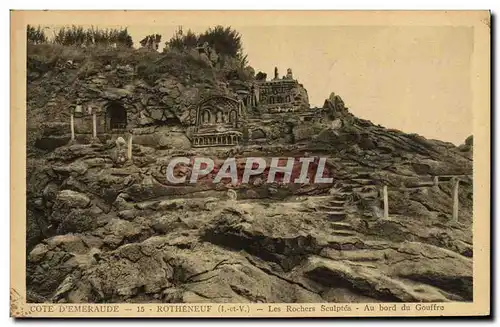 Cartes postales Rotheneuf Les Rochers Sculptes Au bord du gouffre