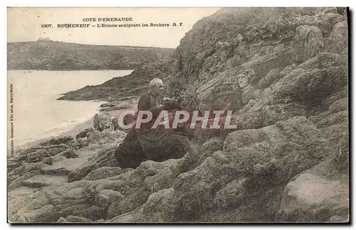 Cartes postales Rotheneuf L Ermite sculptant les Rochers