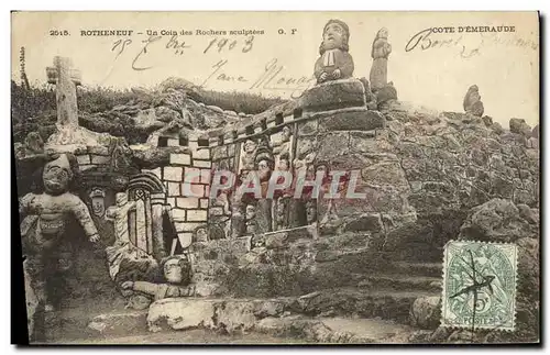 Cartes postales Rotheneuf Un coin des rochers sculptes